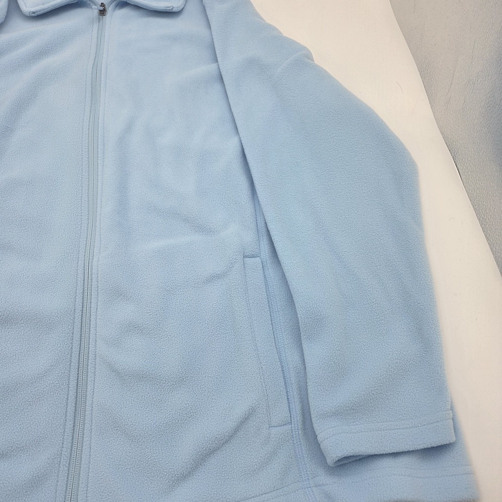 Lands' End Men's XXL 2XL Full zip Baby Blue Cotton Sweater Fleece - Picture 4 of 12